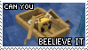 a minecraft bee in a minecraft boat. text says 'can you beelieve it'