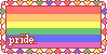 ranbow flag labelled 'pride'