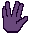 vulcan salute in purple skintone