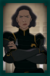 a picture of lin beifong with a green frame